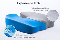 Vista 3 de Cojines de asiento de espuma viscoelástica de alta densidad con infusión de gel para silla de oficina, automóvil, silla de ruedas, cojín de asiento