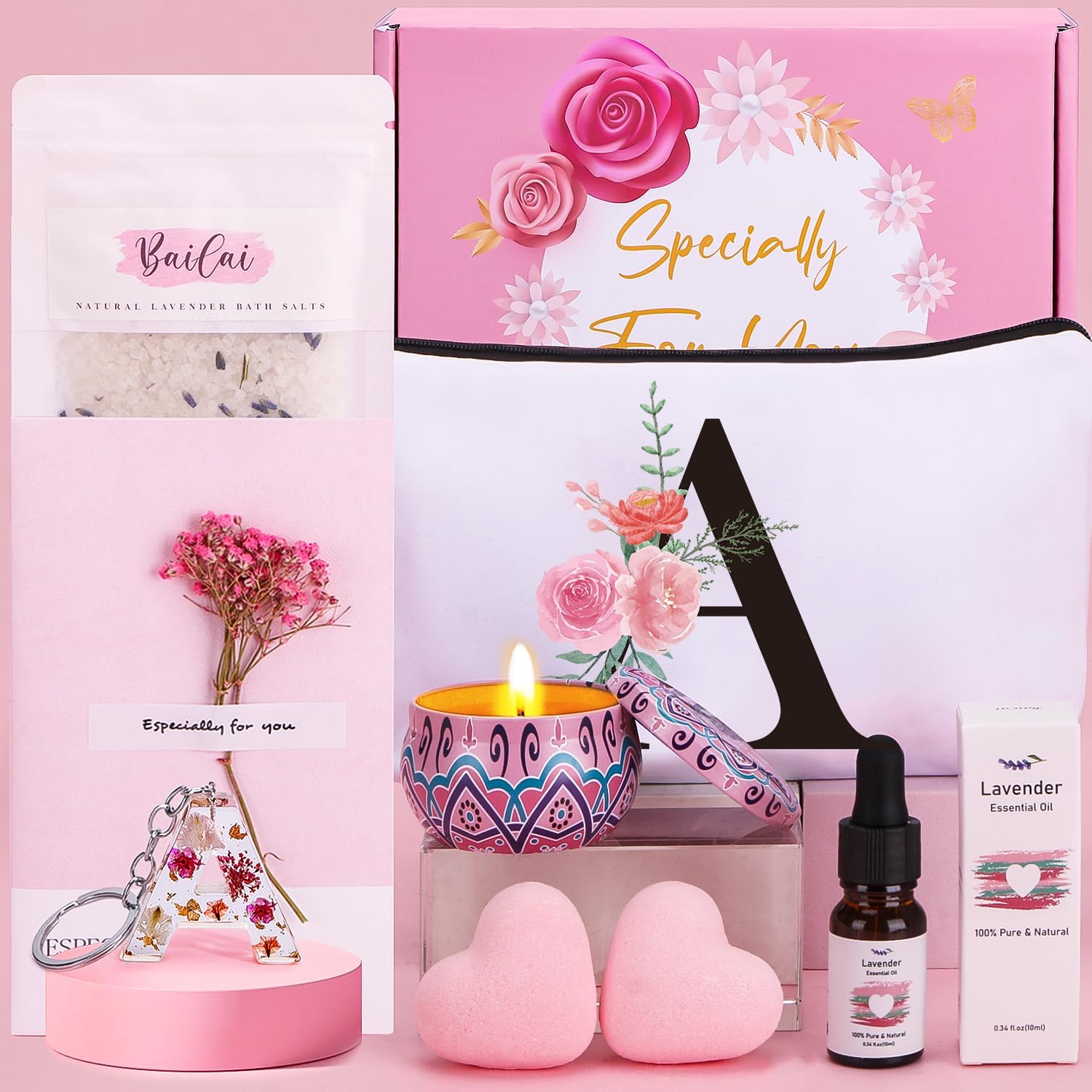 Bath Sets Birthday Pamper Gifts for Women Her, Unique Personalized Skin
