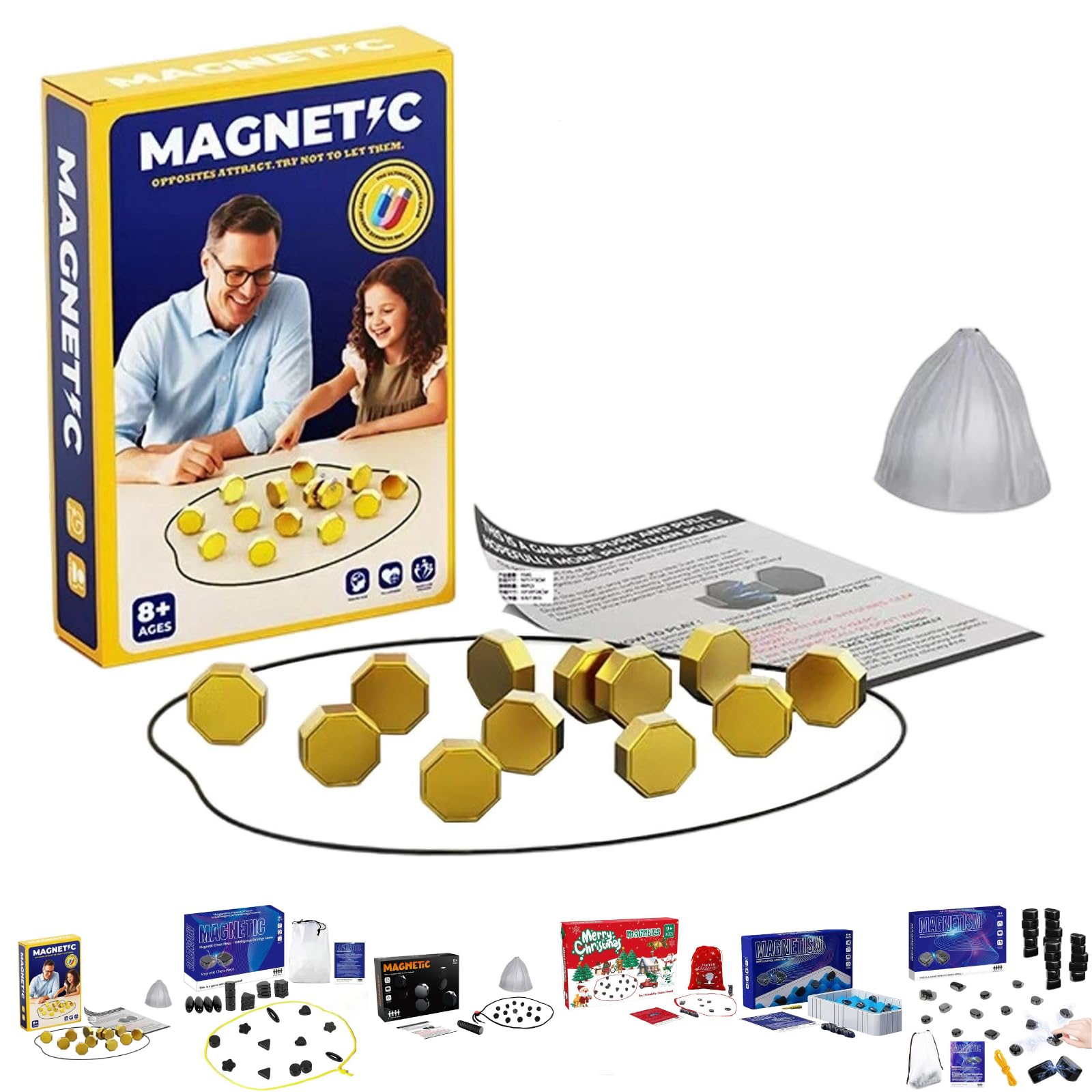 BSNRDX Ajedrez Magnético Portátil Con Piedras Imantadas - Juego Educativo De Mesa Para Viajes, Camping Y Reuniones Familiares