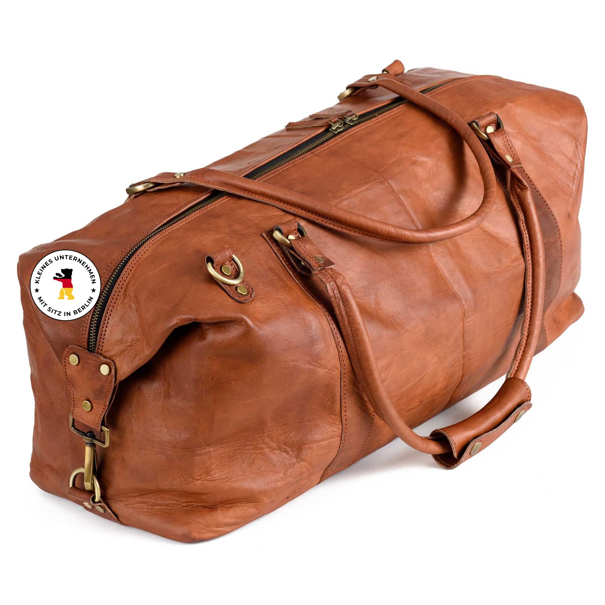 Berliner Bags Weekender München Vintage, große Lederreisetasche - Braun