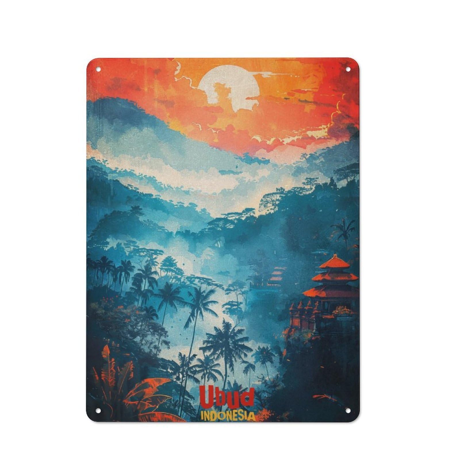 Junmoney Ubud Art Metal Wall Sign 40X30cm Featuring For Garage Or Workshop, For Garage, Workshop And Man Cave Decoration