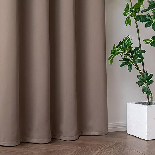 Miniatura 36 de Cortinas opacas para sala de estar, cortinas 100% opacas de 84 pulgadas de largo, juego de 2 paneles, con aislamiento térmico, pestaña trasera y
