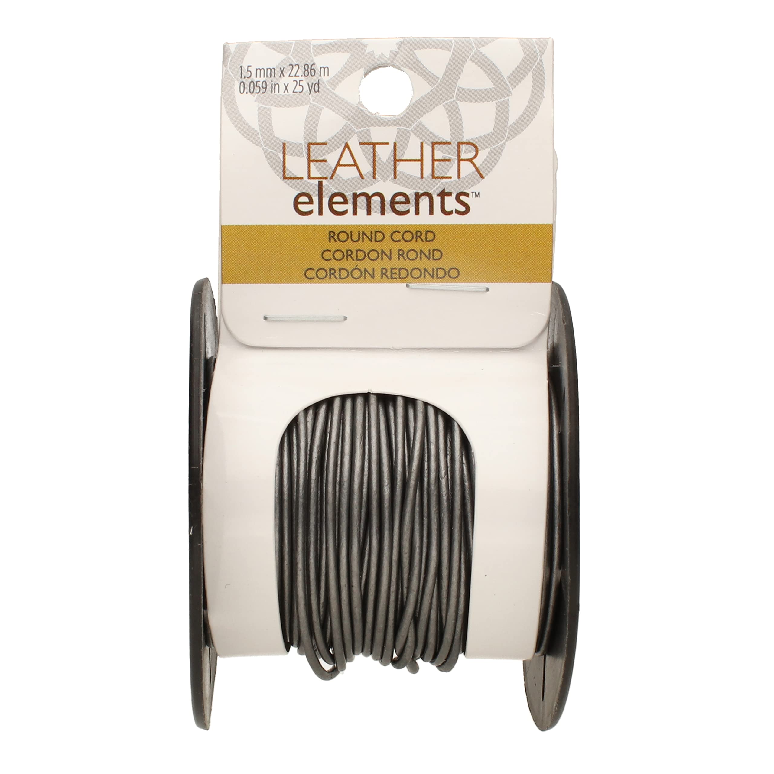 1.5 mm Indian Leather Round Beading Jewelry and Craft Cord 22,9 m Metallic grey- 1.5 mm di spessore