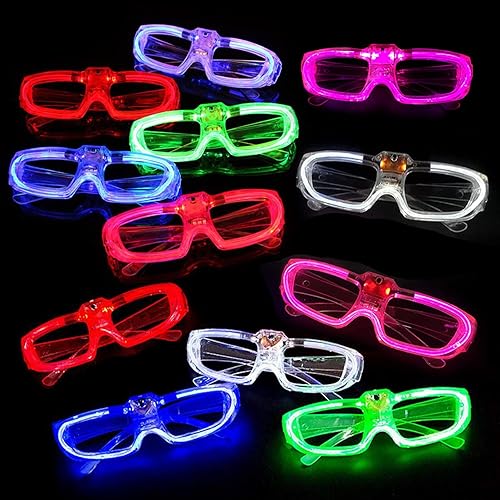 Paquete de 28 lentes LED, 5 colores neón, 3 modos de luz, varillas luminosas, suministros de fiesta que brillan en la oscuridad, regalos para niños