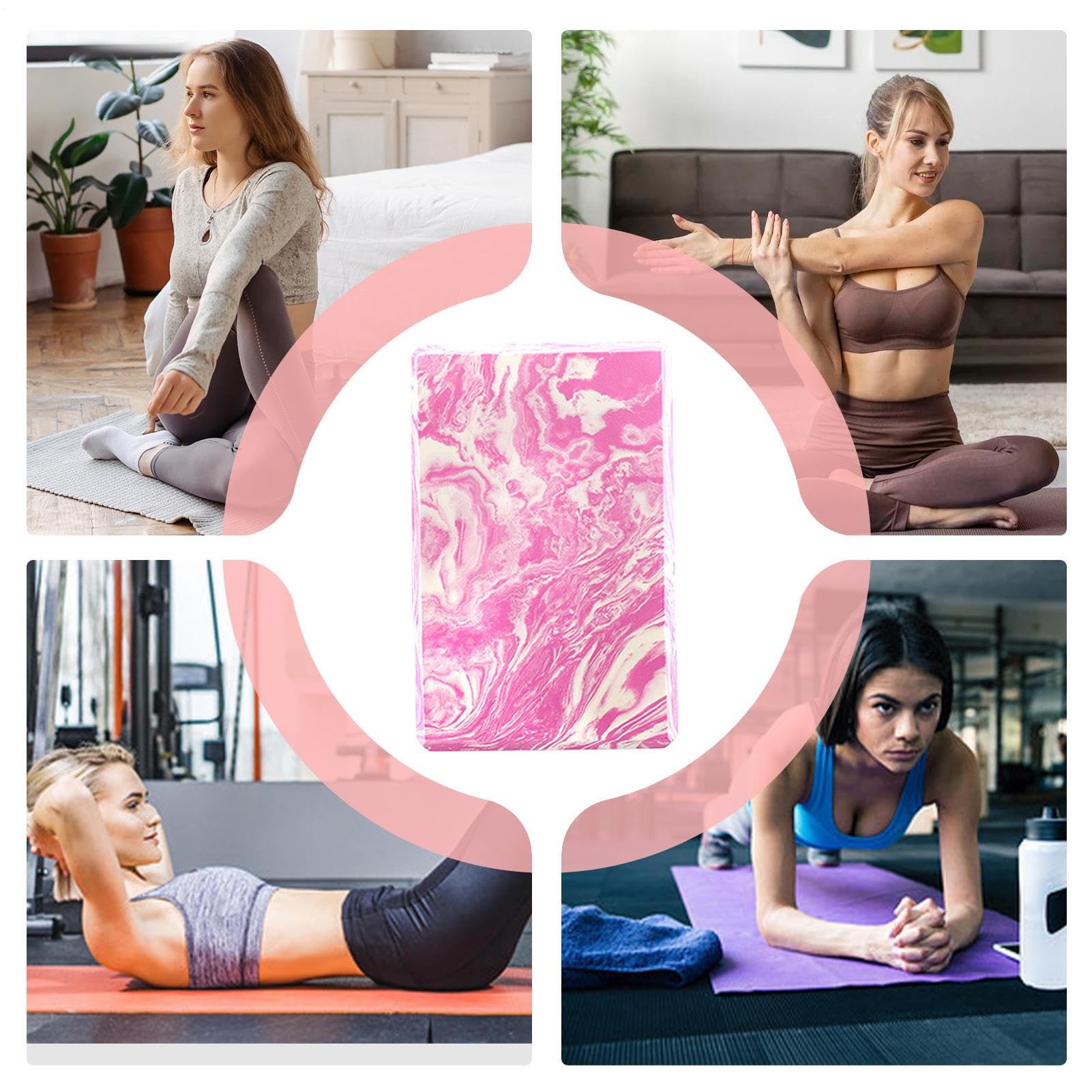 Blocchi da yoga – Blocchi leggeri in schiuma EVA | Mattoni da yoga ad alta densità | Strumento per blocco fitness | 23 x 15 x 7,5 cm, comodi al tatto, accessori antiscivolo per stabilità e equilibrio