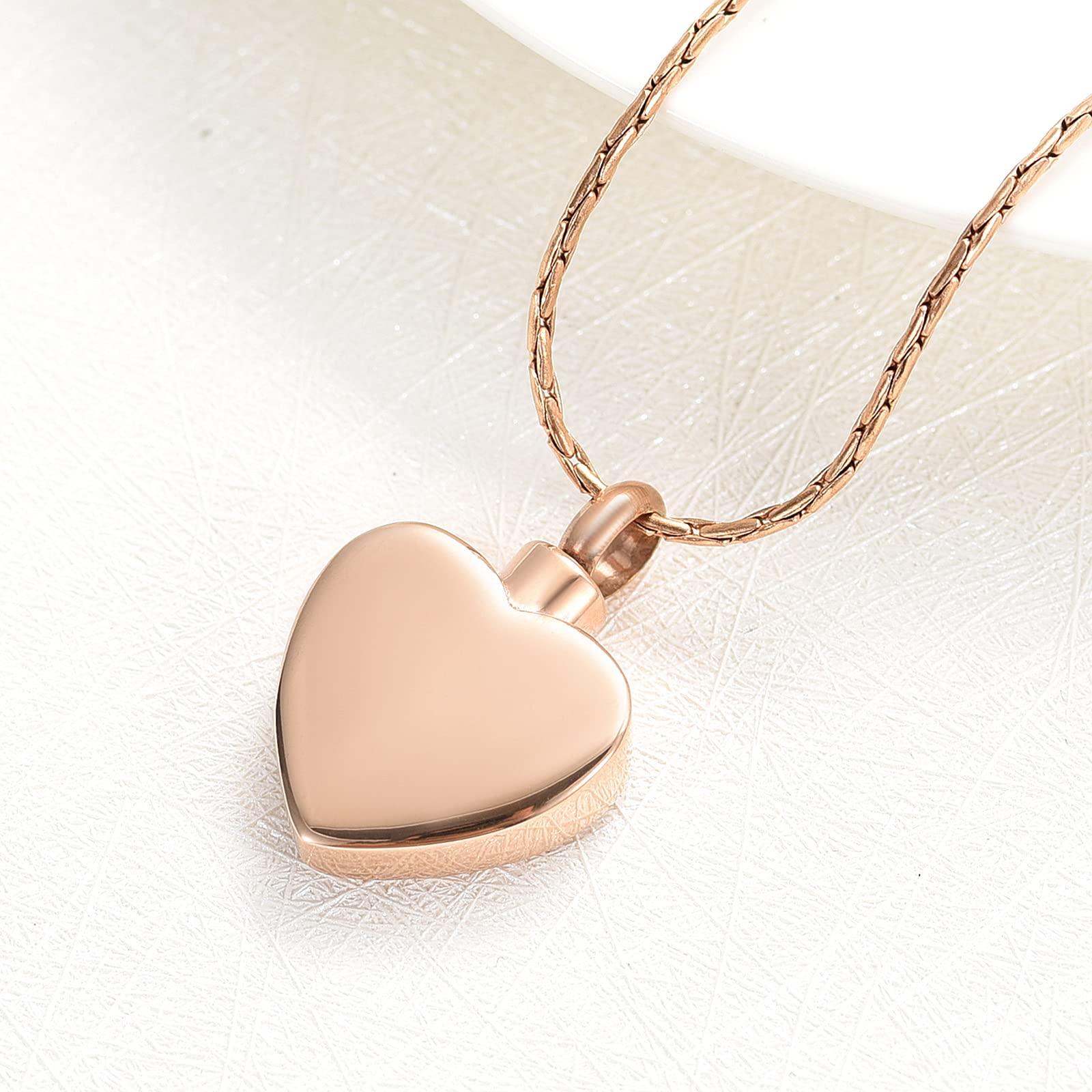 VCCWYQK Cremation Jewelry Urn Necklace for Ashes for Pet Dog Paw Print Angel Wing Heart Urn Locket Pendant for Dog/Cat (Rose Gold) - Image 4