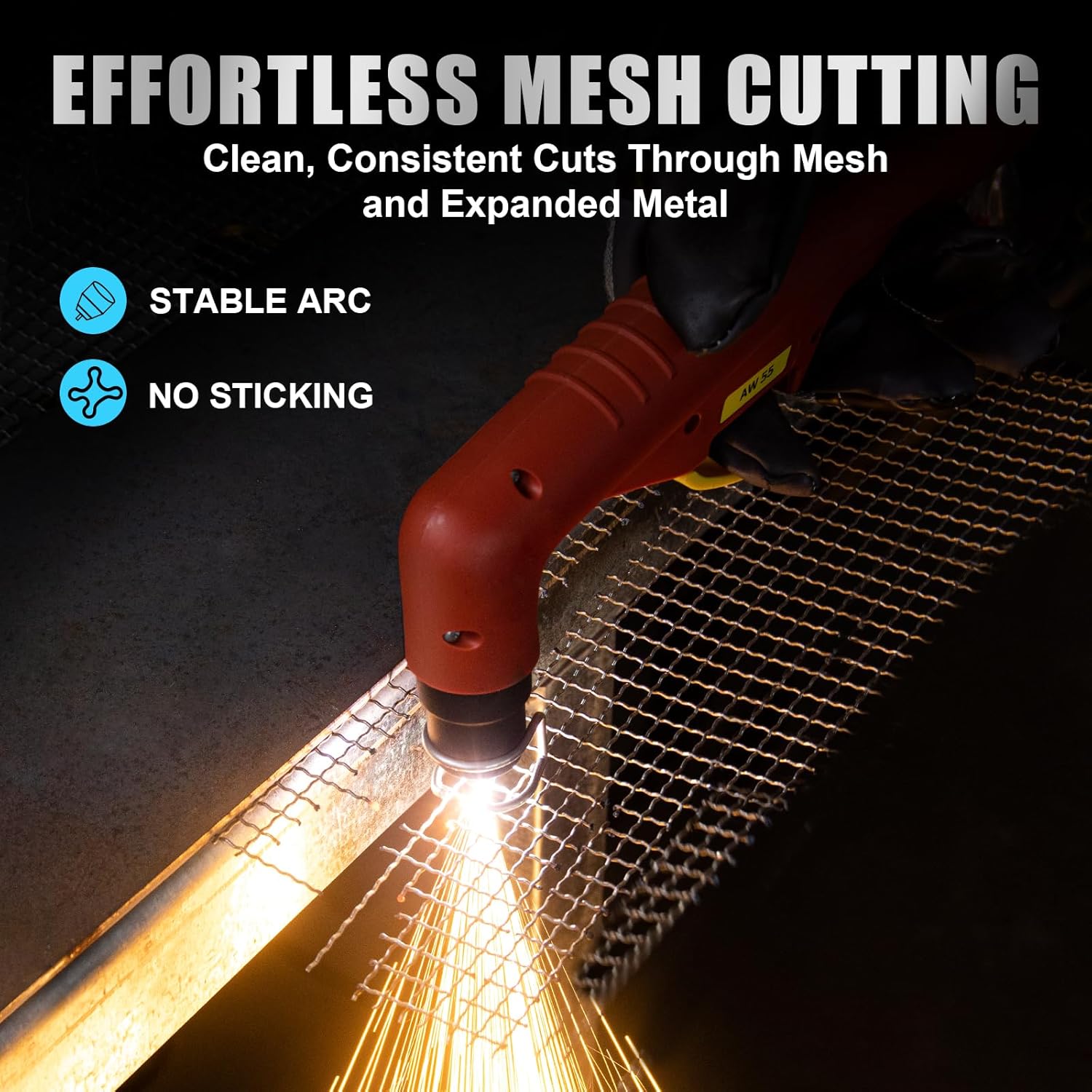 Air pressure warning system display on the AZZUNO CUT-55L Plasma Cutter