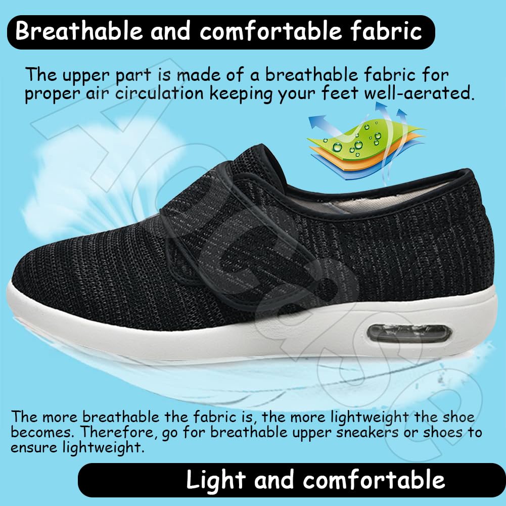 Scarpe Ortopediche Donna, Scarpe Sanitarie Uomo, Scarpe Unisex per Il Supporto dell'Arco Plantare Pantalone di Fissaggio Tattile Traspirante Pantofola per Piedi Gonfie,Blu,38 EU