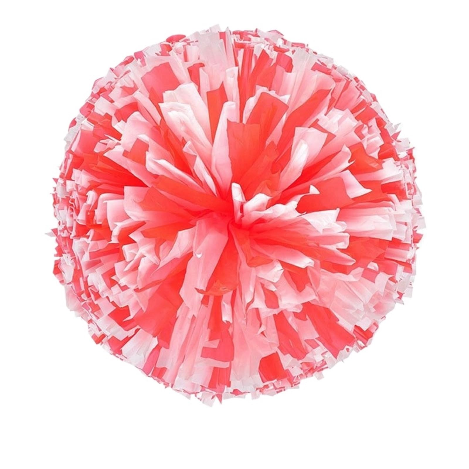 Lot de 10 pompons de pom-pom girl pour costume de compétition, fleur fantaisie, pom-pom girl, pompons, décoration de fête, club, fournitures de sport (rouge et blanc)