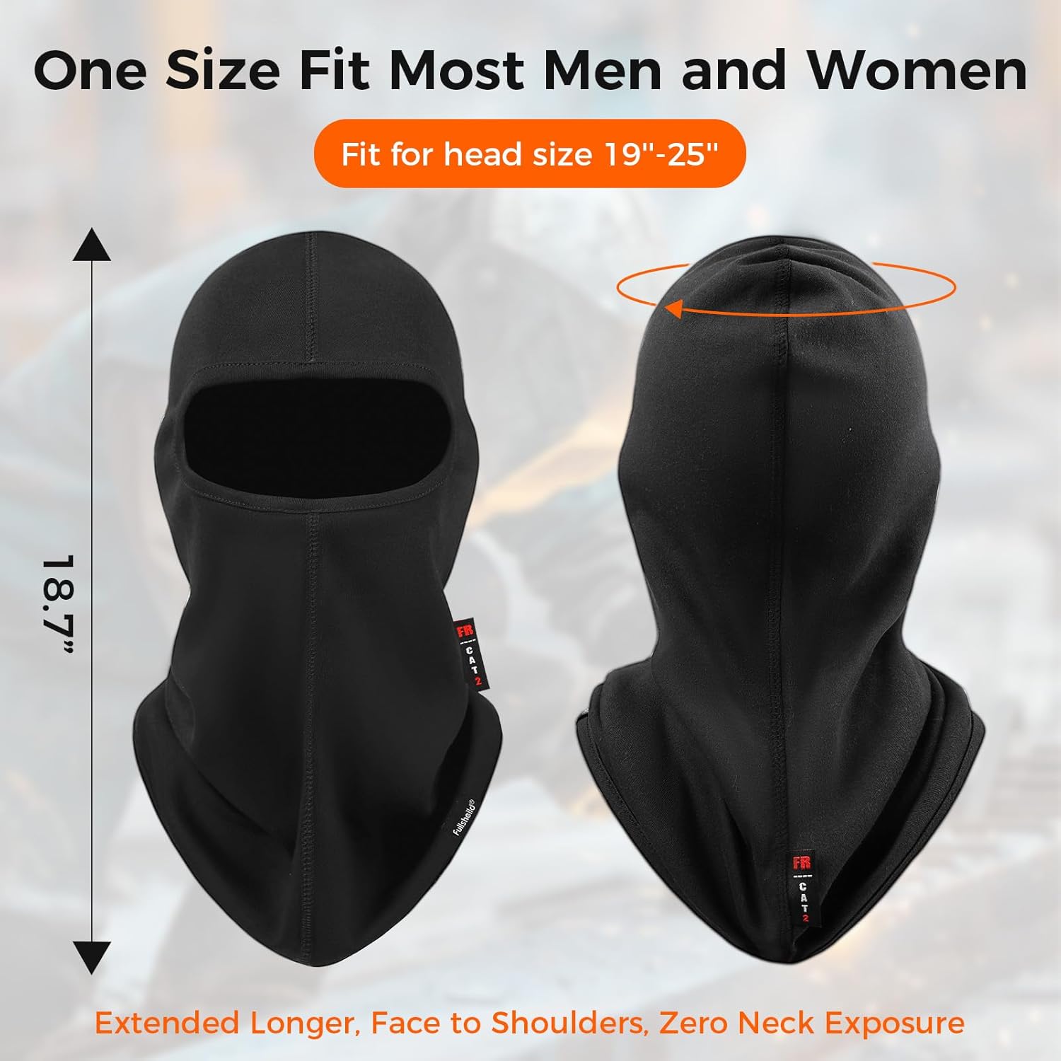 FR Balaclava Face Mask Flame Resistant Balaclava FR Mask for Men Arc Rated NFPA2112 CAT2 Cover Hood for Welding