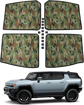Sunroof Sunshade for Hummer EV 2024-2025 Accessories Upgraded Car Roof Cover Foldable Roof Sun Shade UV Reflector Glare HeatShield Sun Visor Blocker Moonroof Shield Cover Privacy Protector Green