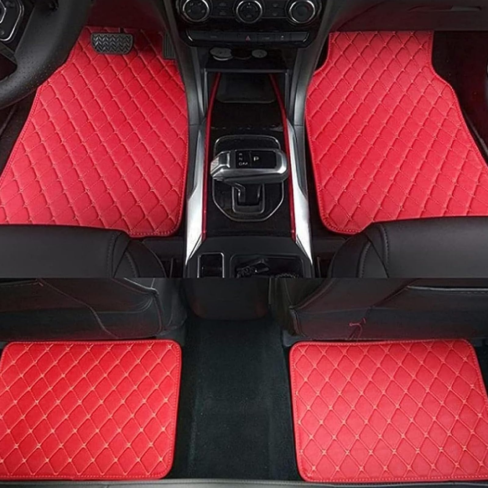 Car Floor Mat for Mini Cooper（EV Version） 2024-2025, All-Weather Waterproof Car Mat Set Non-Slip Mats Carpet Protection Automotive Interior Accessories,D/Red