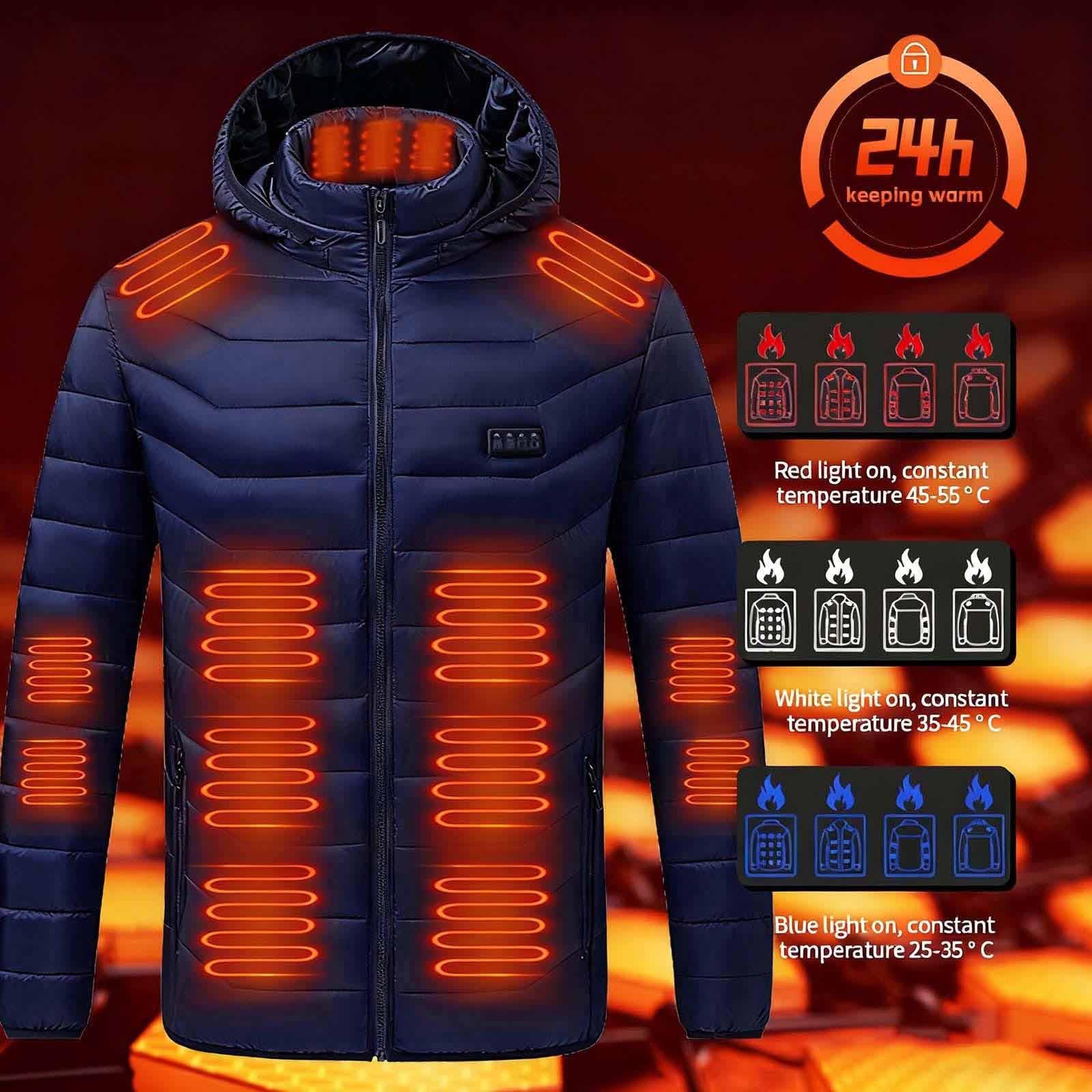 UHouse Beheizbare Jacke Damen Heizjacke Winter Warm Steppjacke mit Kapuze