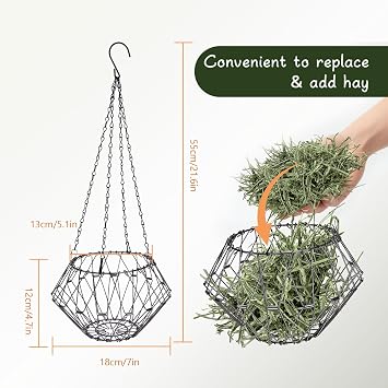 Rabbit Hay Rack, Rabbit Feeding Station, Guinea Pig Toy Accessories, Food Ball for Dwarf Hamsters Gerbils Degus Spiny Rabbits