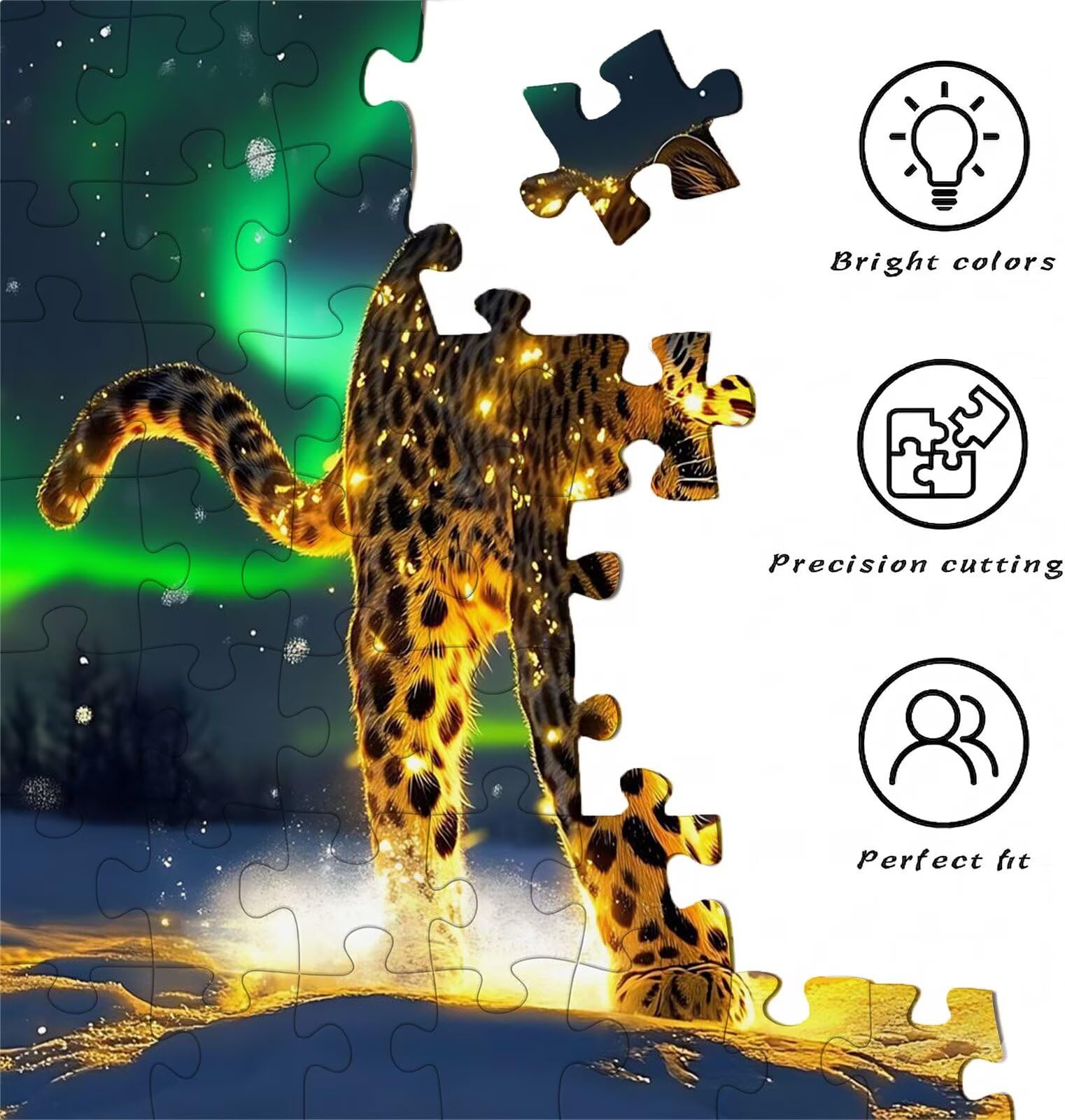 Puzzle 1500 elementów, drewniane puzzle dla dorosłych marzenie leopard impossible klasyczne puzzle Jigsaw Puzzle 87 x 57 cm, gra rodzinna, redukcja stresu, gra myśląca, dla miłośników puzzli W0-602