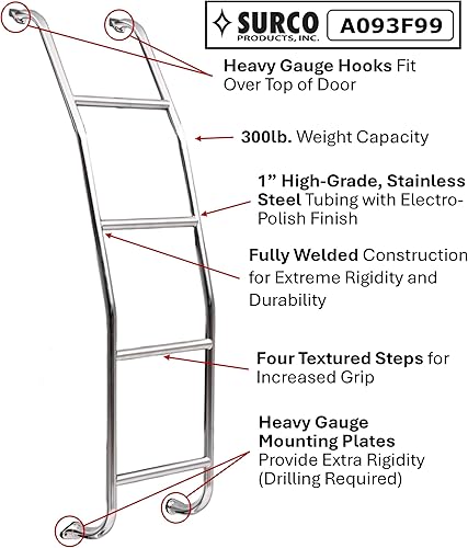 Miniatura 3 de Surco A093F99 - Escalera de acero inoxidable para furgoneta Ford de tamaño completo 1999-2013
