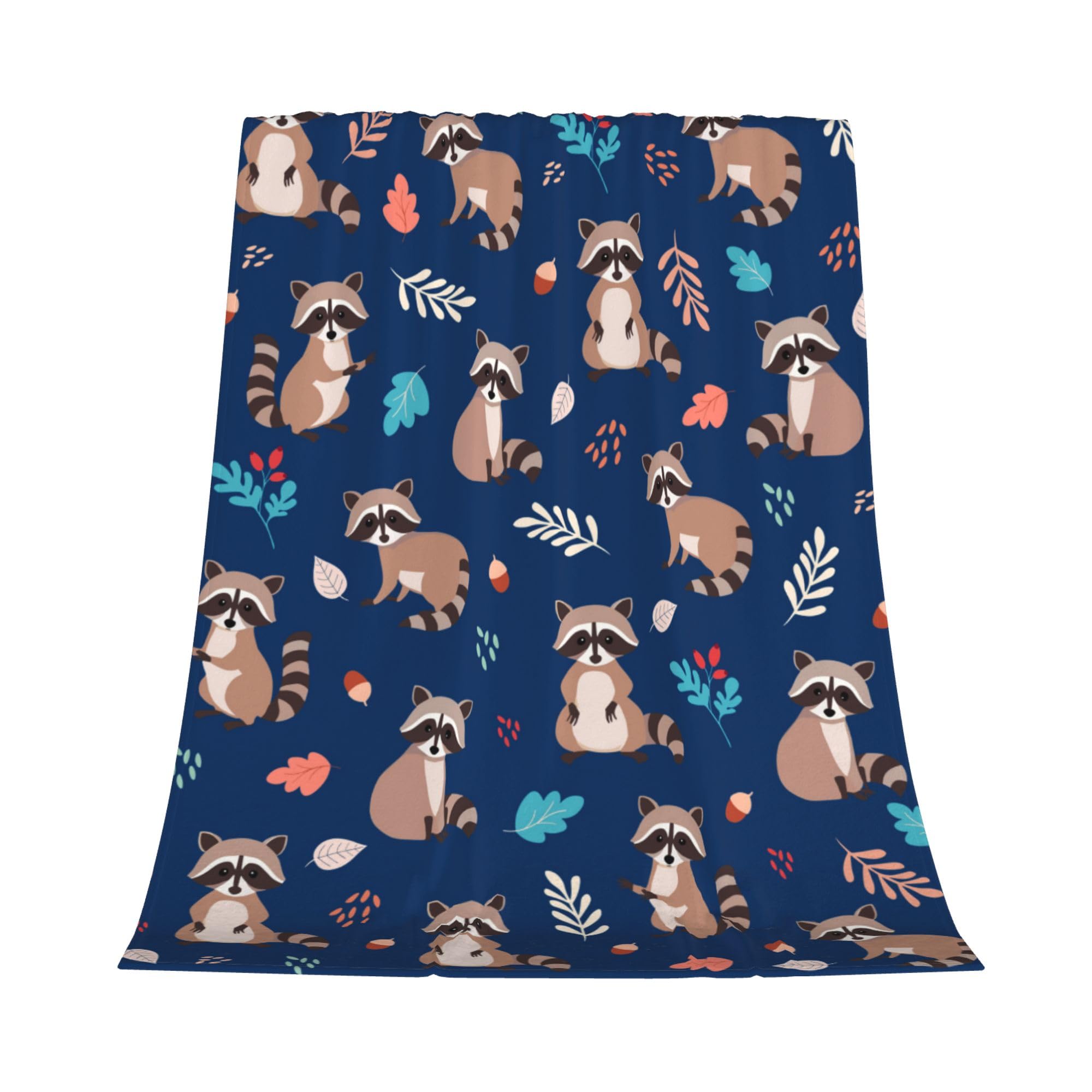 Gelasgo Raccoon Throw Blanket Ultra Soft Flannel Blanket