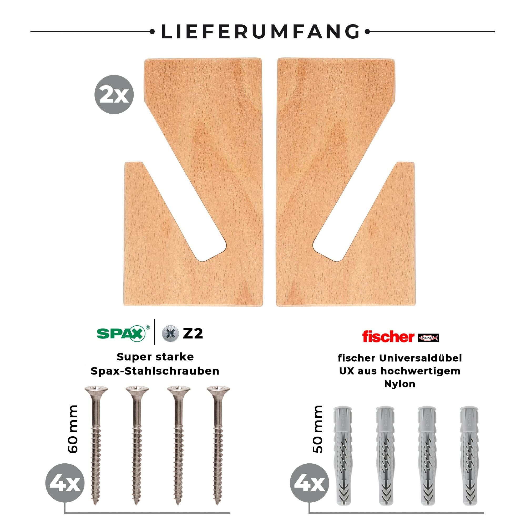 JUCKER HAWAII Wandhalterungen für Skateboard, Longboard, Balanceboard, Snowboard, Wakeboard | Halterung für die Wand aus Holz in verschiedenen Designs