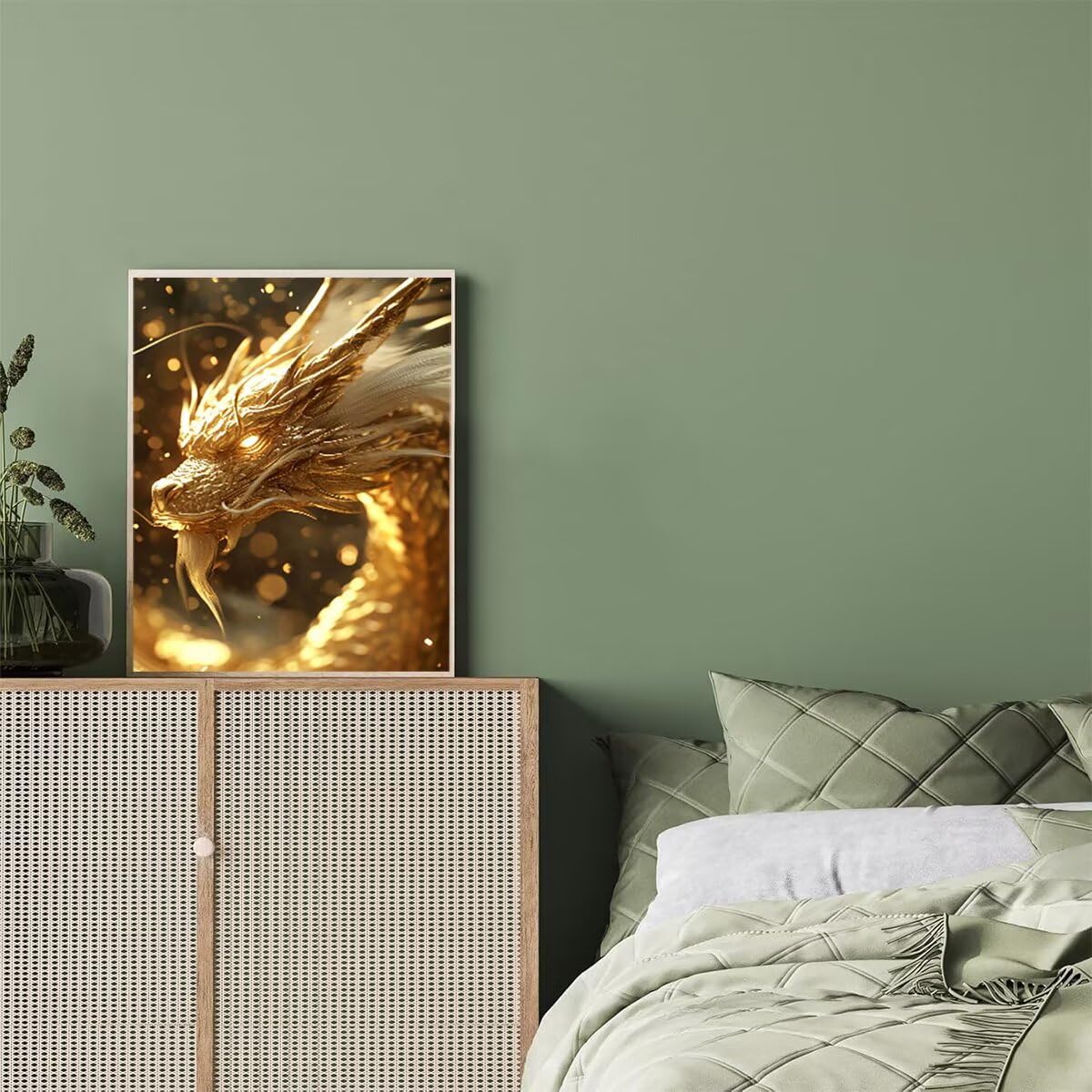 Dipingere con i Numeri Drago, Paint by Numbers Adulti Animale, Fai da te Creativi Adulti Quadri da Dipingere Numerati Kit per Decorazione Della Parete di Casa, Regalo 70x95 cm Senza Cornice 82-5