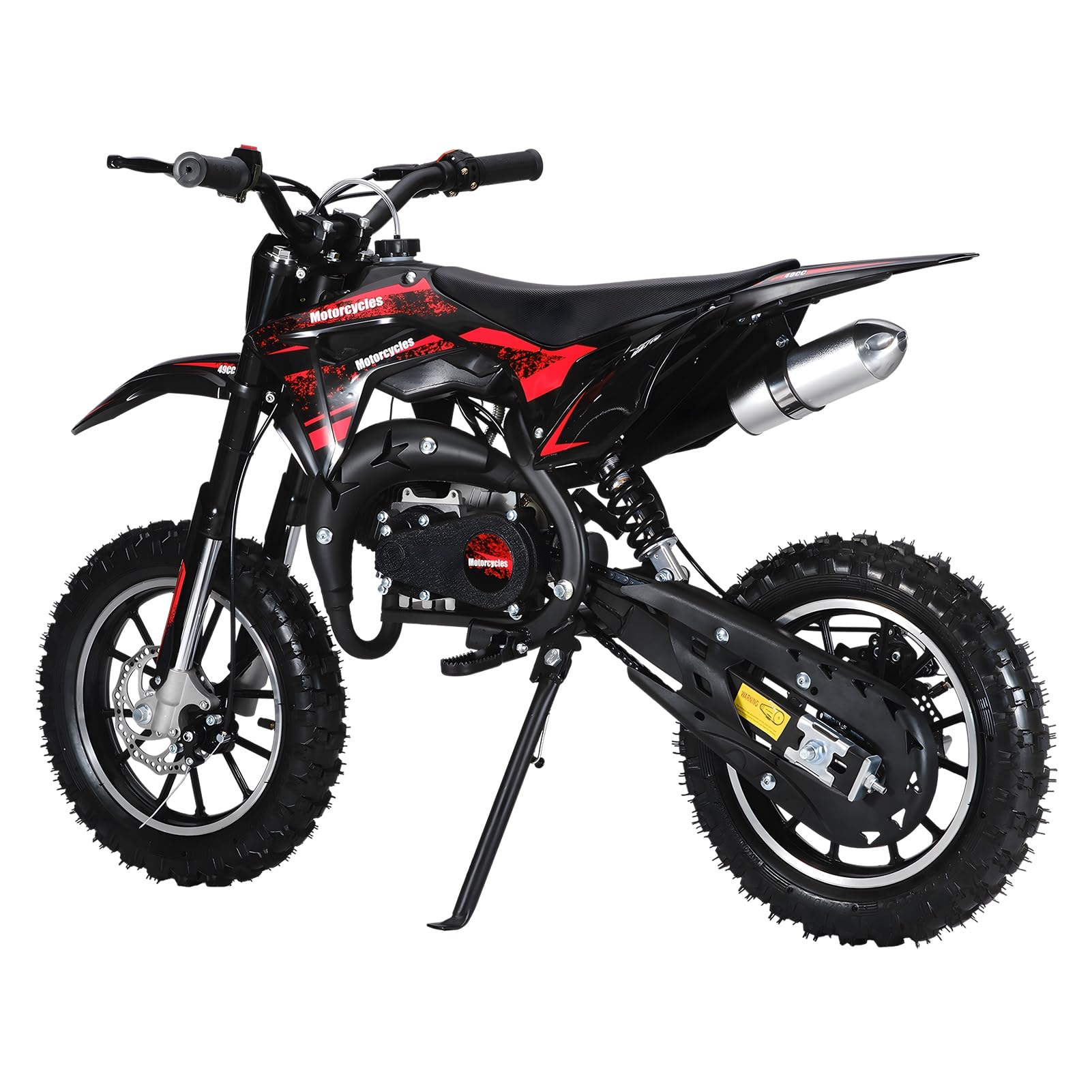 tinysiry 2025 New Upgrade Kids Dirt Bike, 49CC 2-Stroke Gas Power Motocross with Off-Rode Tire & Front Rear Disc Brakes, Off Road Mini Motorcycle, Gas Bike Load 330Lbs Up to 25 Mph Red