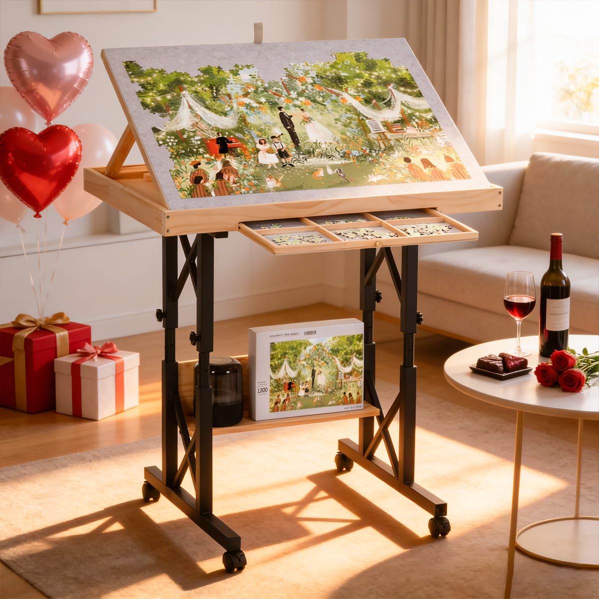 Becko Us 1500 Piece Tilting Puzzle Table