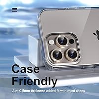 Vista 12 de Misea [3+1] for iPhone 14 Pro/iPhone 14 Pro Max Camera Lens Protector Bling, 9H Tempered Glass Camera Cover Screen Protector Metal Individual Ring