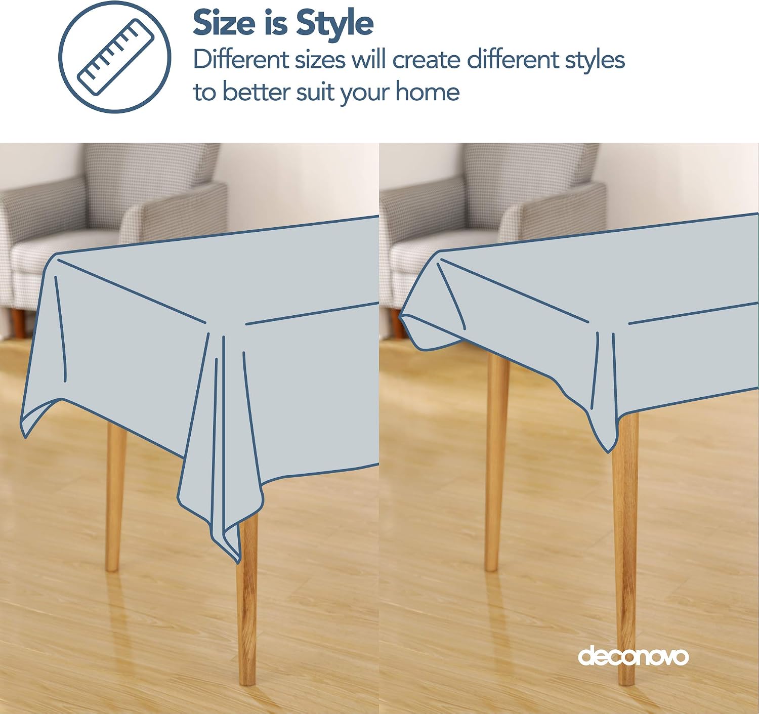 🛒 Crаzу Dеаlѕ Deconovo Grey Square Tablecloth Linen Look Water Resistant Tassel Table Cloth for Picnic Tables 55x55 Inch Grey