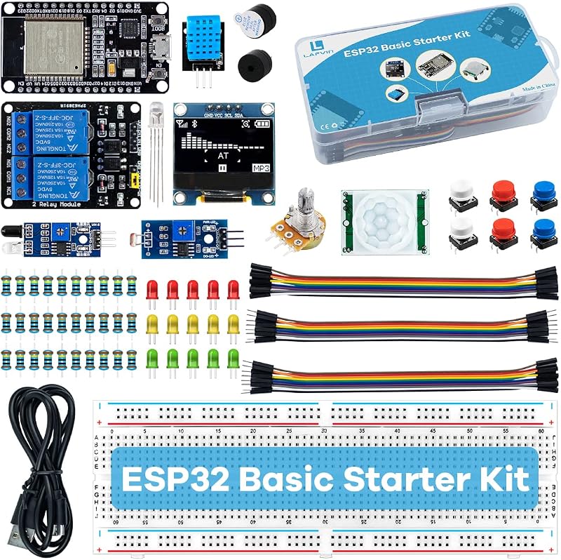 LAFVIN Basic Starter Kit for ESP32 ESP-32S WiFi IoT Development Board with Tutorial Compatible with Arduino IDE