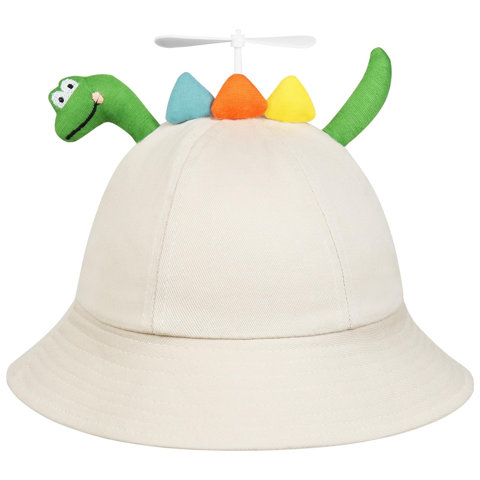 Aomig Adults Propeller Hat Funny Propeller Bee Bucket Hat Helicopter Hat Propeller Cap Summer Sun Protection Sun Hat Women Men Fisherman Hats for Beach Camping Outdoor Adventures(White Snake)