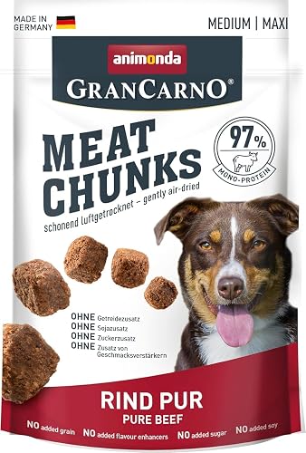 animonda Grancarno Meat Chunks - Bocadillo para Perros de Carne Pura (80 g), para Perros Adultos medianos…