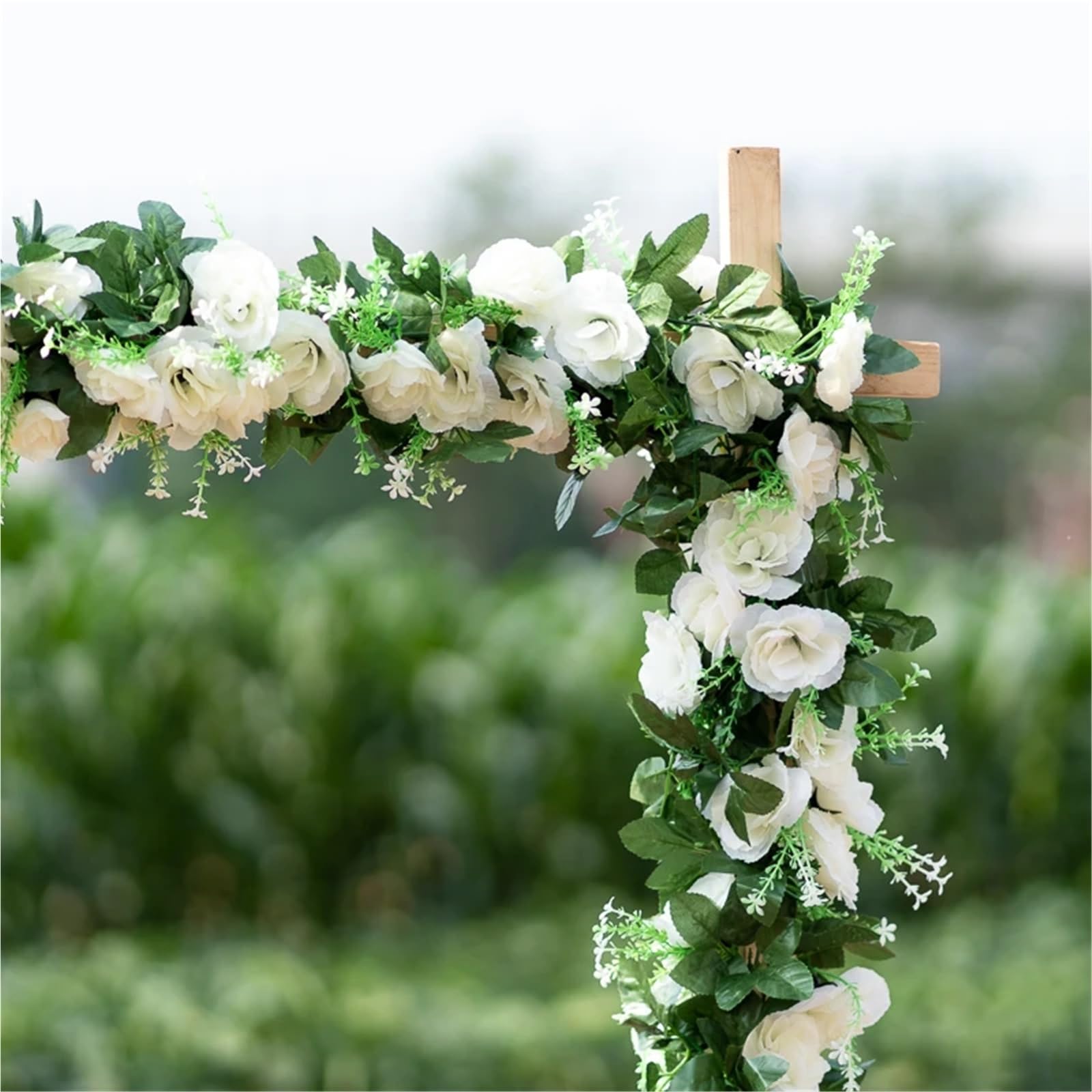 Künstliche Rosenranke 2 Stück, m weiße künstliche Rosenblüten | Hängende Weinpflanzen, Blätter, künstliche Girlanden, Blumen, Hochzeit, Party, Weihnachtsdekoration(Pink)