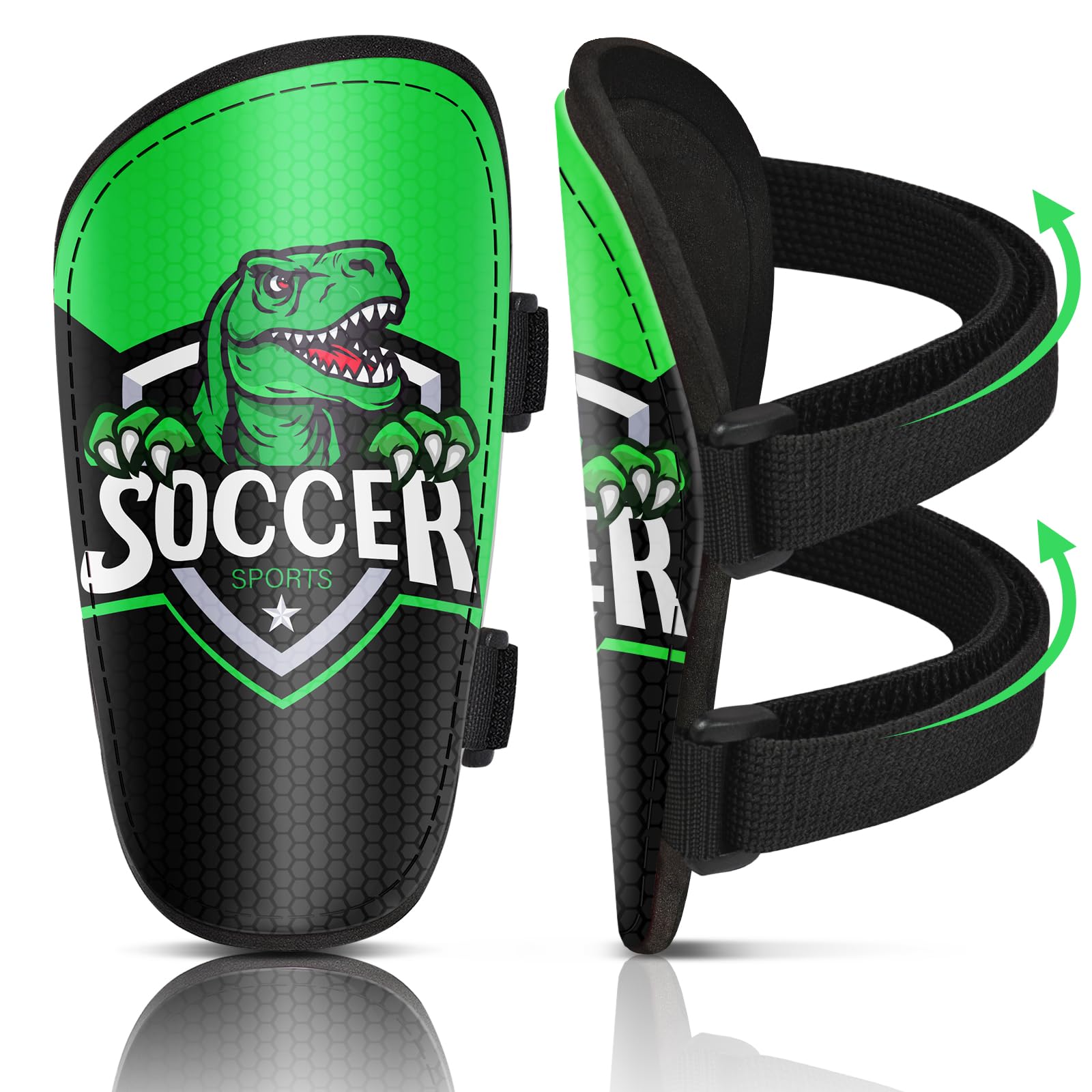 Shin Guards Soccer Kids Boys Girls, Shin Guard Protection Gear for 2-7 Years Old, Football Shin Pads with Adjustable Straps