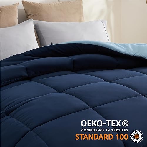 Miniatura 6 de Bedsure Edredón reversible tamaño matrimonial, edredón acolchado para todas las estaciones, edredón alternativo al plumón tamaño matrimonial con