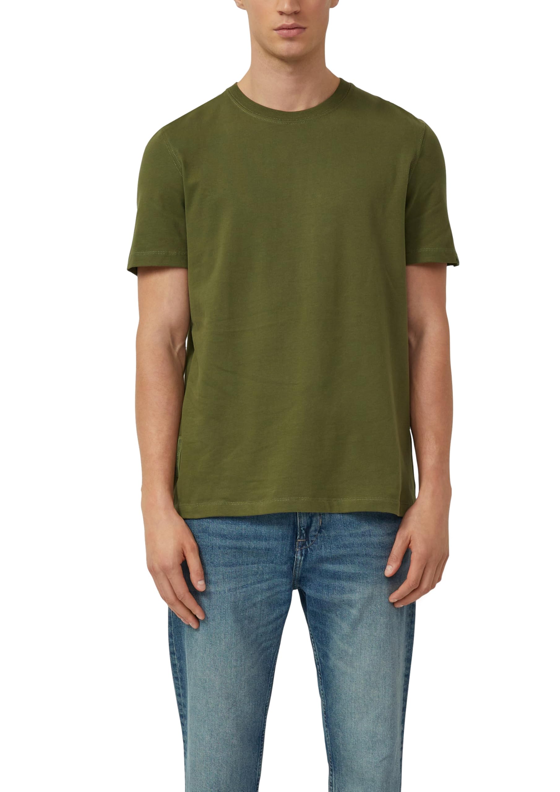 s.Oliver Herren Softes T-Shirt aus Heavy Jersey mit Label-Details T-Shirt Crew Neck