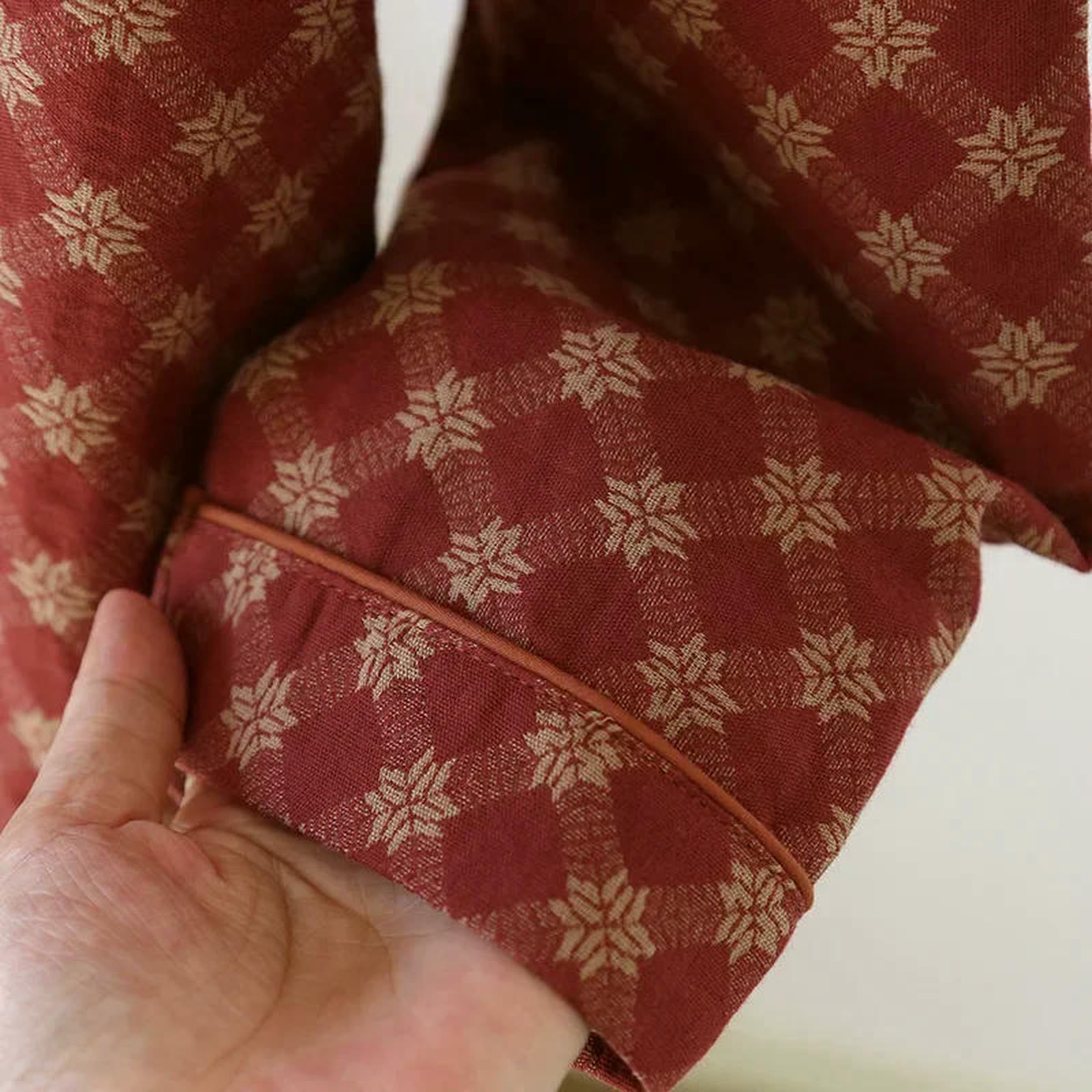 Pigiama da Donna Primaverile E Autunnale Set di Pantaloni Lunghi A Maniche Lunghe in Cotone Pieno Due Pezzi Cardigan Abbigliamento per La Casa Donna-cammeo Marrone-m