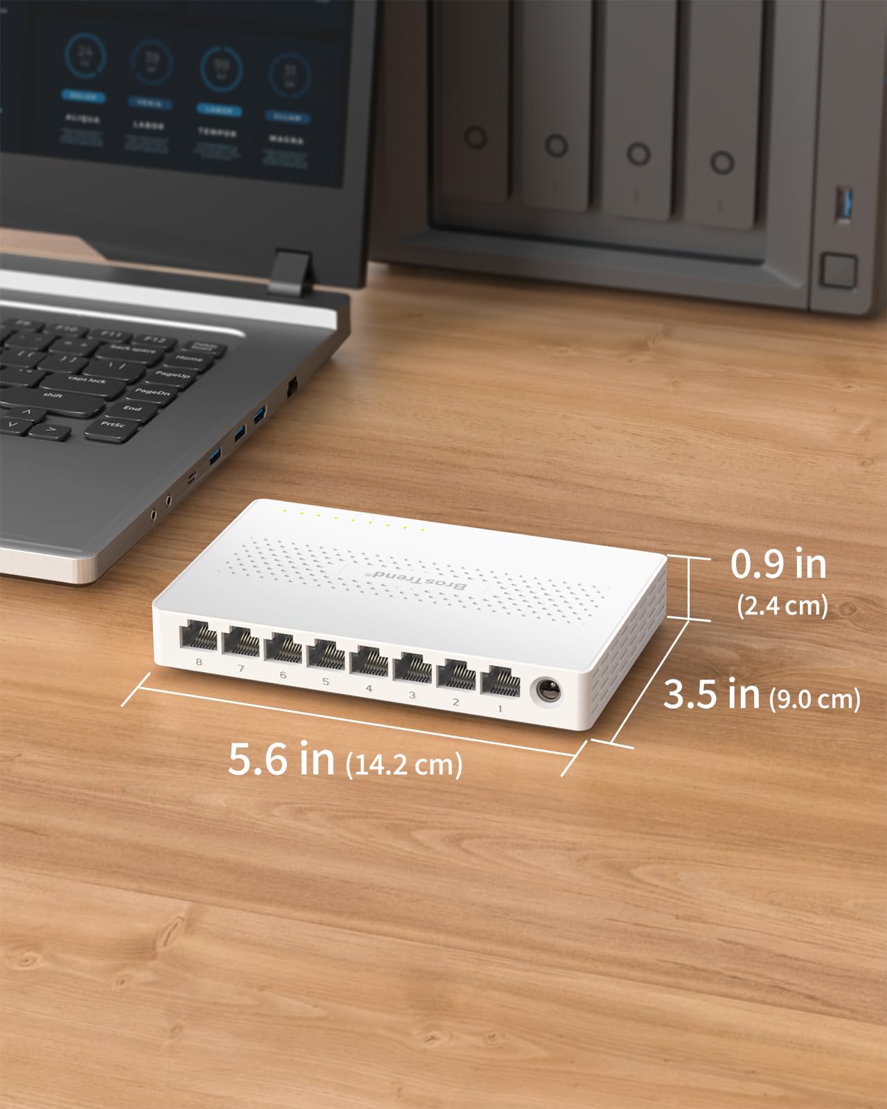 BrosTrend 5-Ports 2.5G LAN Switch, 2.5 Gbit/s + BrosTrend 8X 2.5-Gigabit Ports Ethernet Netzwerk Switch bündeln
