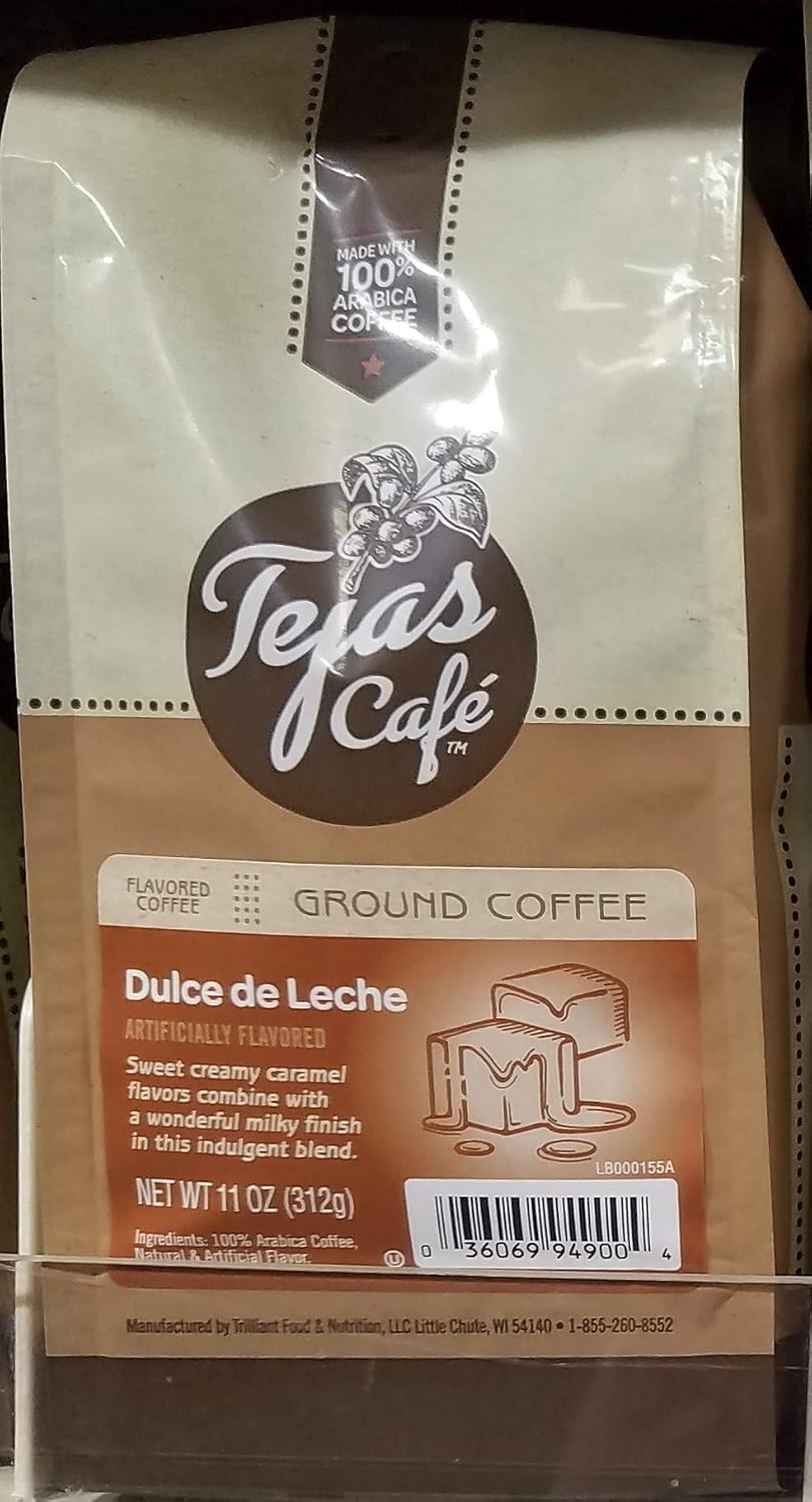 Tejas Cafe Dulce de Leche Ground Coffee 11 oz (Pack of 2)