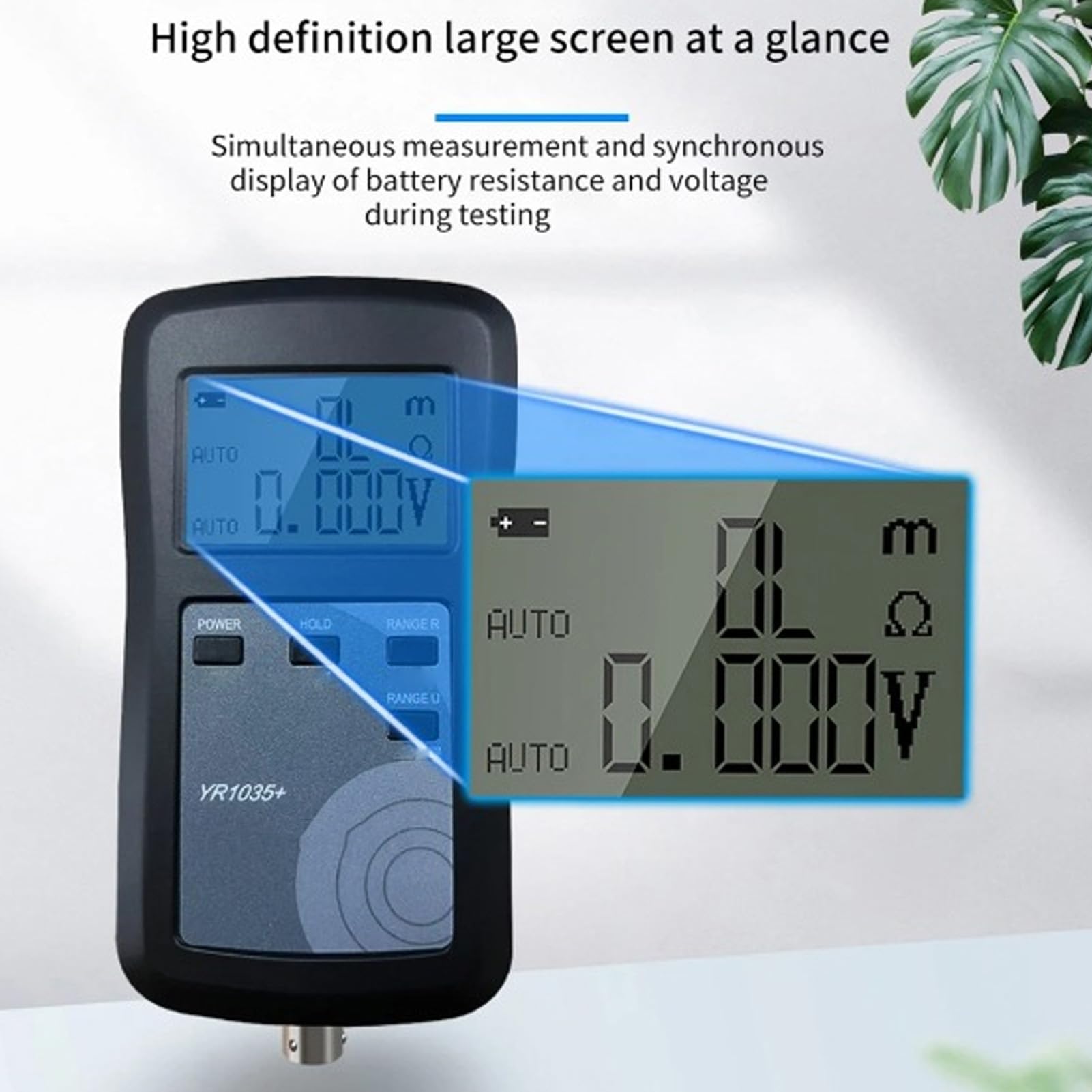 Luocute Tester della Batteria di Resistenza Interna di Tensione, Tester Batteria per Auto, Misuratore del Controllo per le Batterie a Ioni CD Ni Ni, Batterie Digitali a 4 Fili