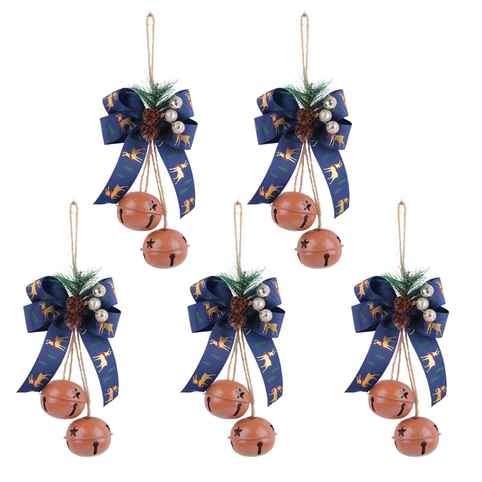 carotoe Christmas Iron Art Bells Decoration Christmas Festival Iron Bells with Bowknot Accent for Detail Oriented Decorators Unique Designs