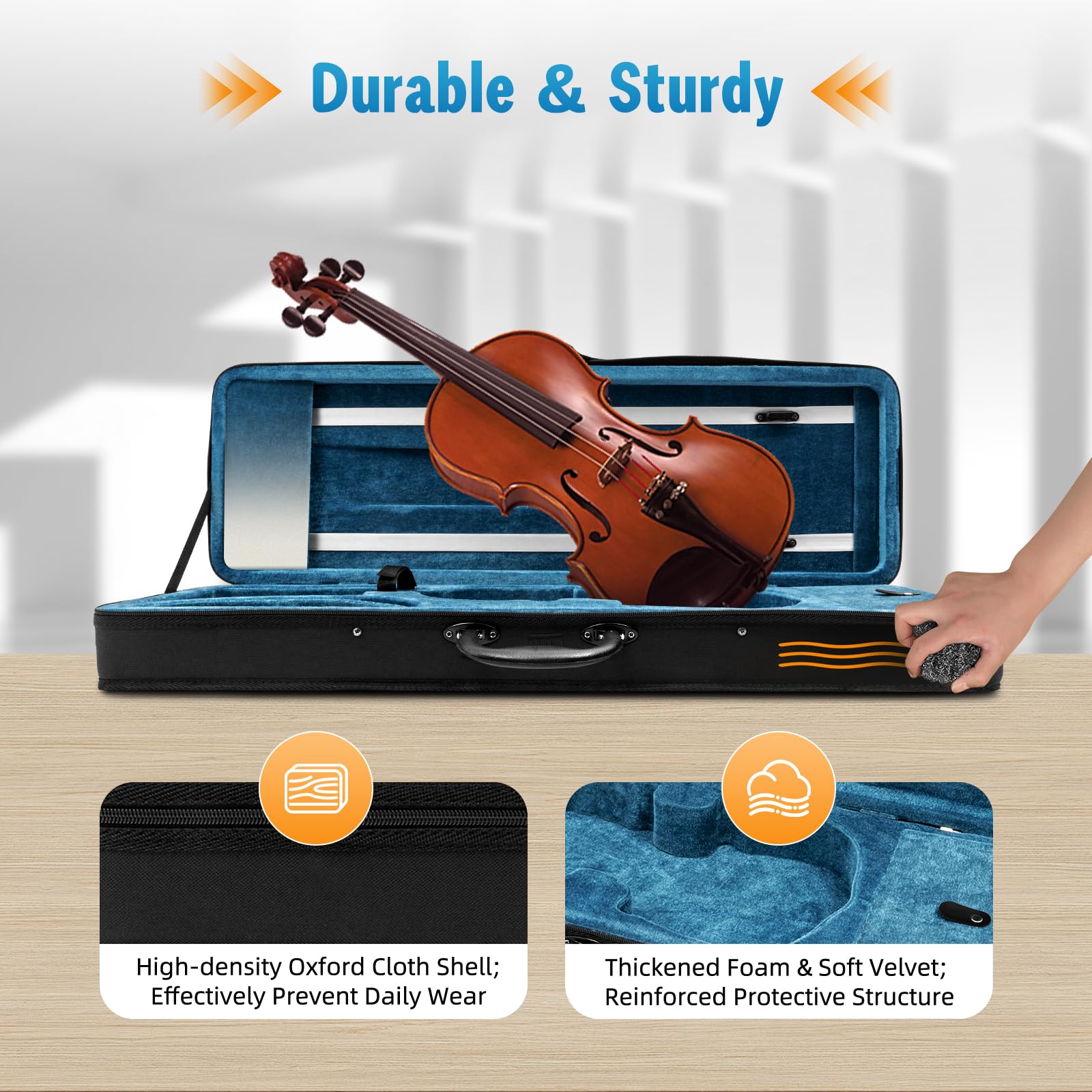 30763 - GEWA ASTUCCIO VIOLINO 4/4-3/4 RETTANGOLARE SPACE BAG BLU - Foto 5