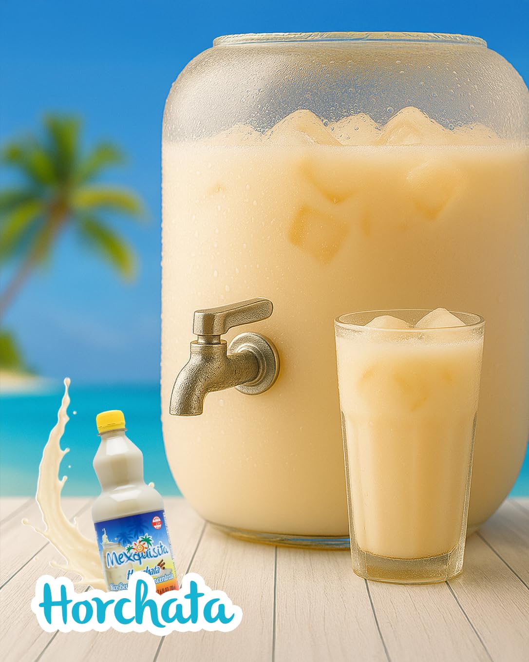 Mexquisita Horchata Concentrate for preparing delicious, refreshing, and natural horchata drinks, smoothies, and more | Made with flavors from natural sources | 23.6 oz Bottle (Horchata) - 2 Pack