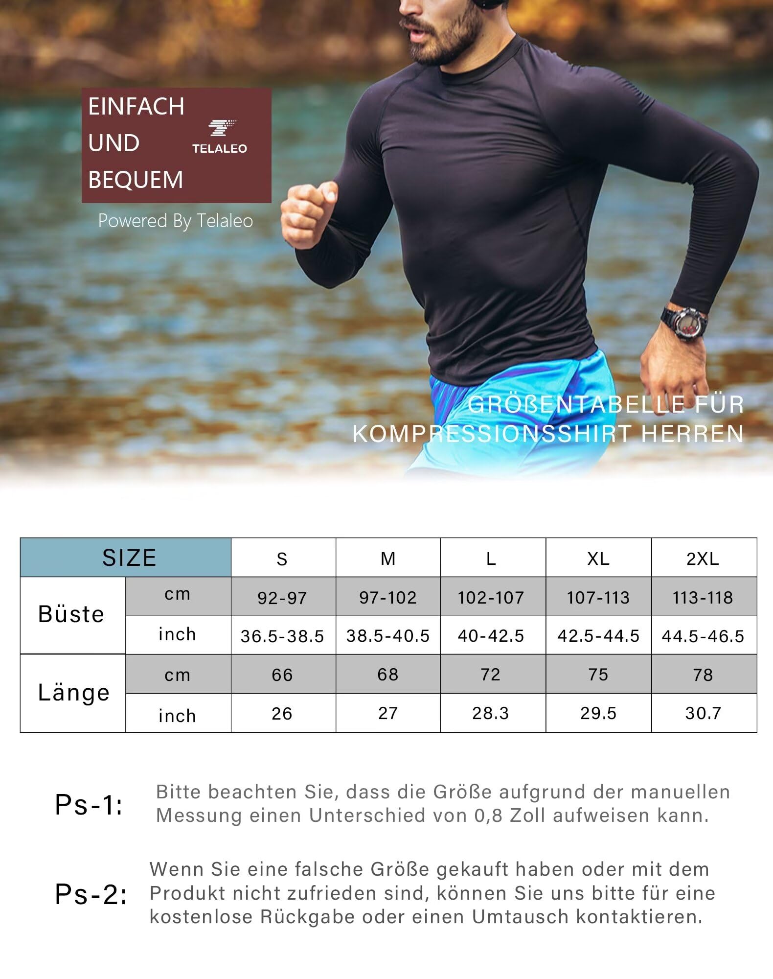 TELALEO Pack de 4 camisetas de compresión para hombre, manga corta/manga larga, camiseta funcional de secado rápido, transpirable, para fitness, correr, gimnasio, 2 mangas cortas+2 mangas largas
