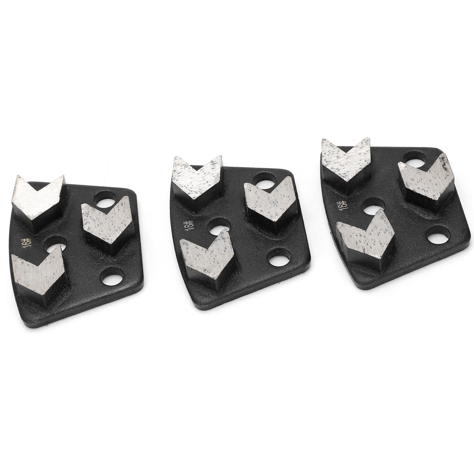 3 szt. Buty do Szlifowania Diamentów, 16# Czarne Trapezowe Szlifierki Diamentowe do Szlifowania Betonu Buty Narzędzie Tnące Zestaw Dysków