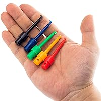 Vista 7 de PAGOW Clip de gancho de prueba de multímetro de 10 piezas, prueba eléctrica sonda colorida de prueba, para probar componentes electrónicos mini clips