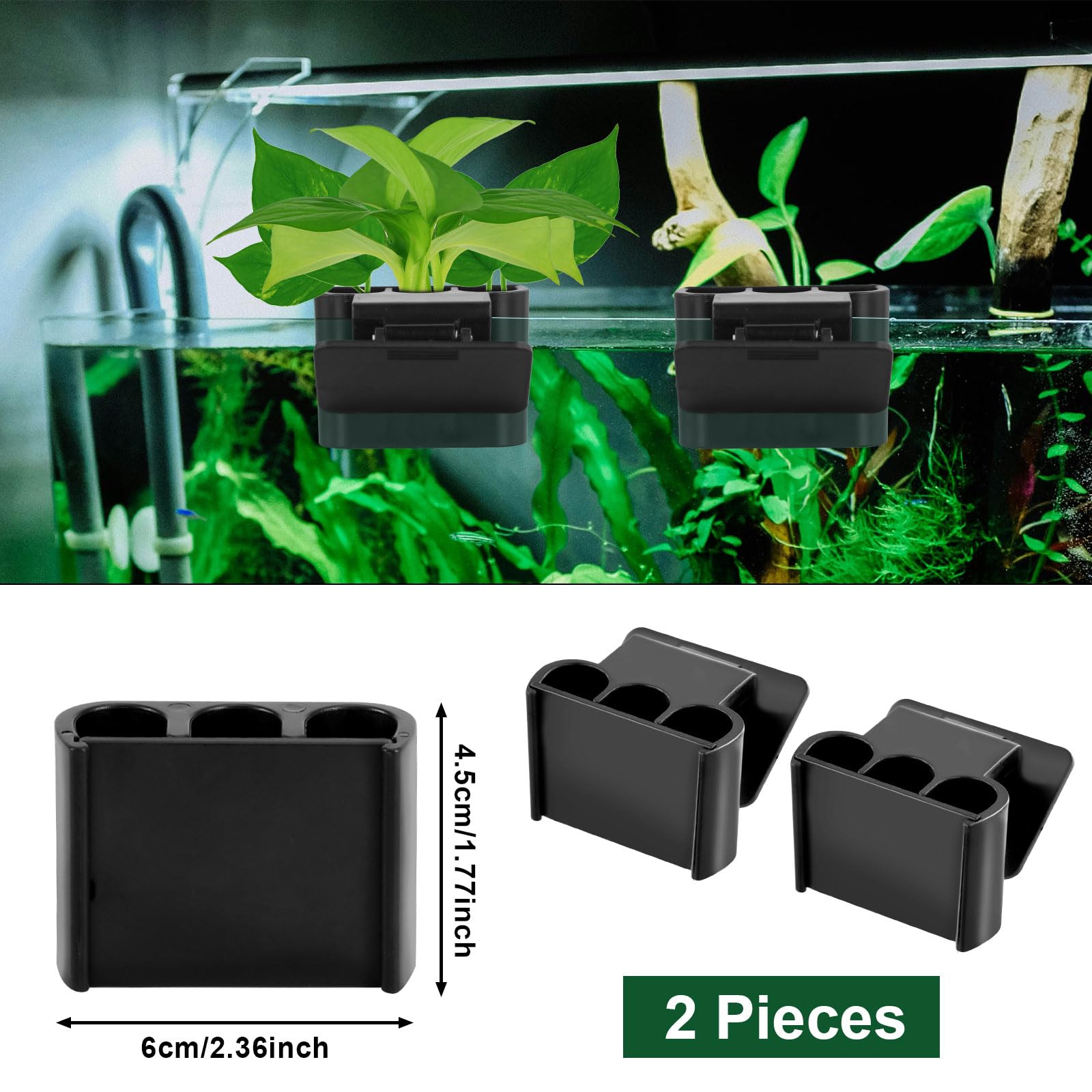 4 Aquarium-Pflanzenhalter Mit Clip – Weiß, 3-loch Design Für Bessere Wasserzirkulation & Fischwohl