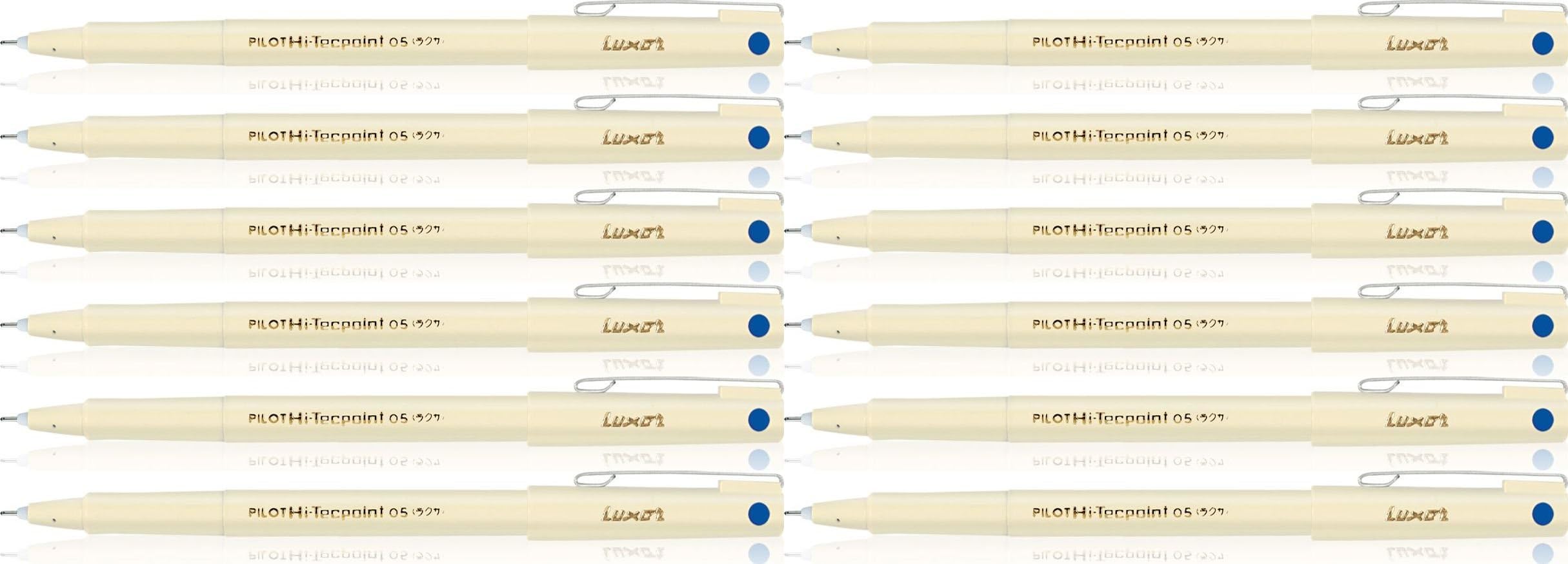 Piolet HI-TECHPOINT 0.5 Fine Tip Pen. Write 4 Times Longer than a Gel Pen.Pack of 12 Blue Color Pen.