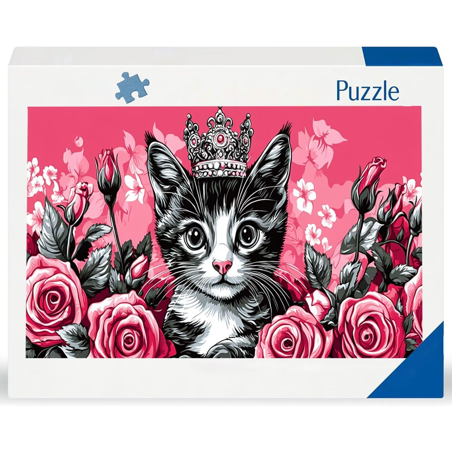 Różowy kot - Puzzle 900 sztuk dla dorosłych - Puzzle DIY, kreatywna rozrywka, sztuka nowoczesna, klasyczne puzzle dla dorosłych i młodzieży w wieku 12 lat, pomysł na prezent dla mężczyzn i kobiet 87 x