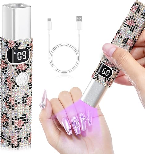 Miniatura 9 de Luz UV de mano para uñas de gel, mini lámpara LED inalámbrica para esmalte de uñas de gel, lámpara de curación flash portátil, secador de uñas USB