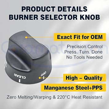 PA010080 Upgraded Burner Selector Knob (Black)