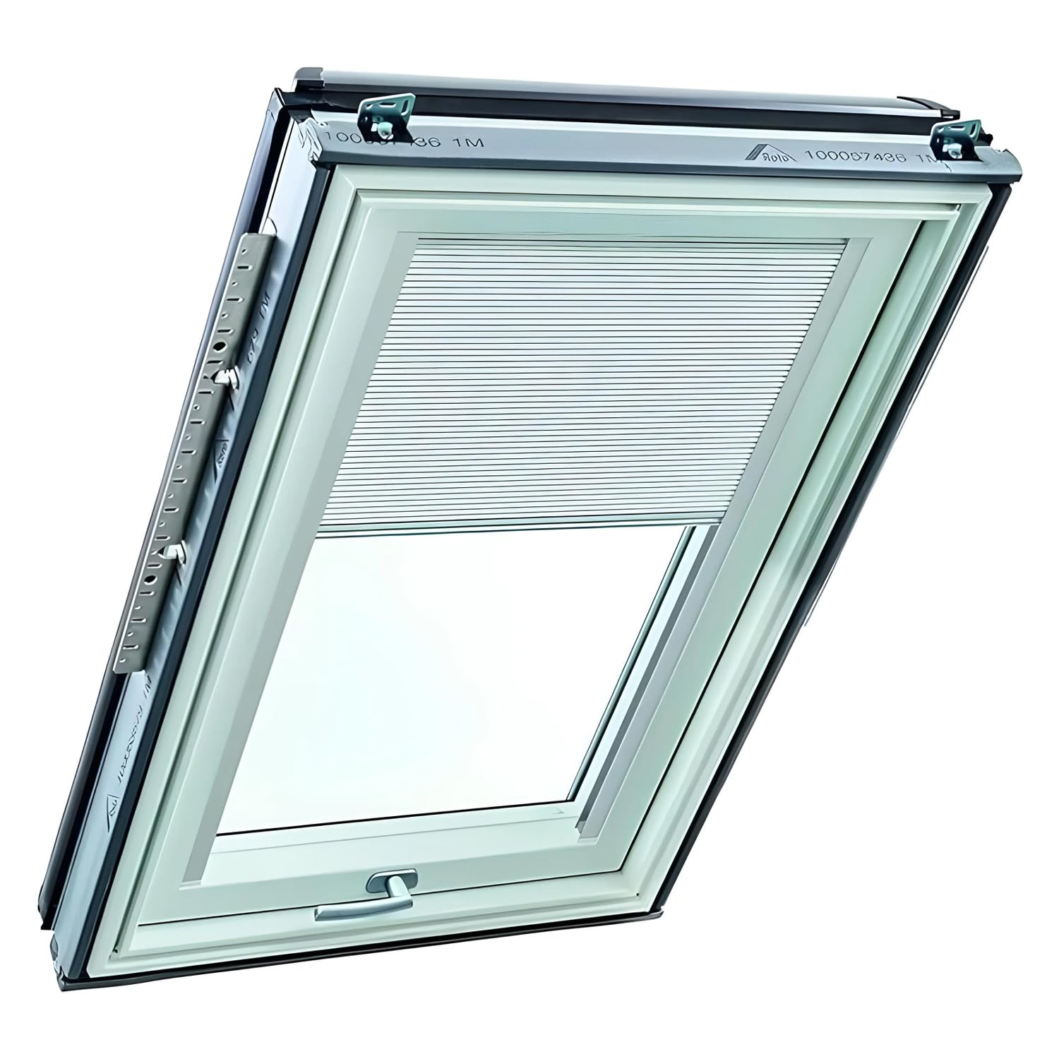 Roto Estor Plegable Original ZFA para tragaluz, riel de guía Plateado, se Puede Utilizar por Ambos Lados, para claraboya, Serie Q, tamaño 114/140, 11/14, Color de la Tela Blanco